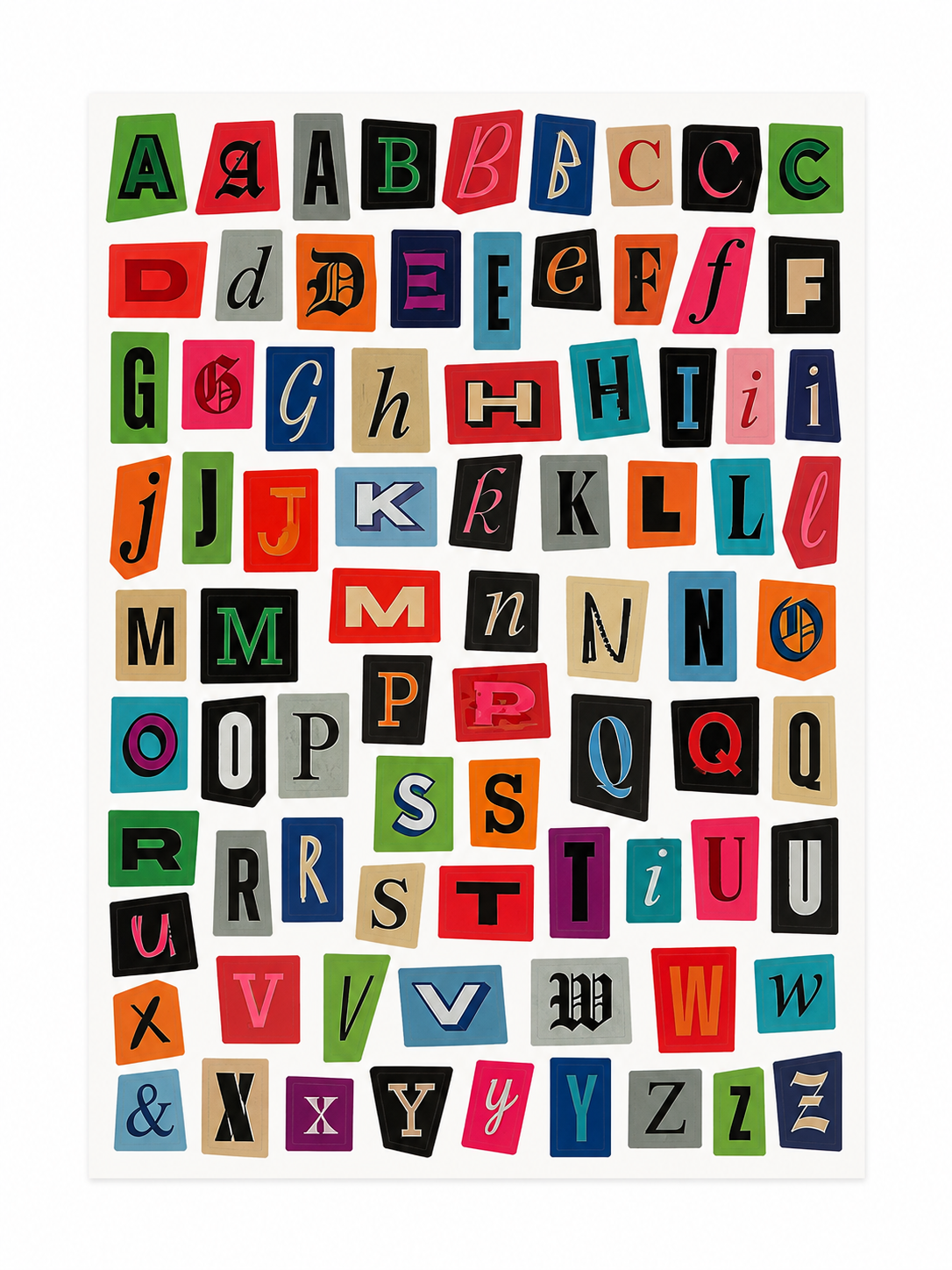 Alphabet Sticker Sheet