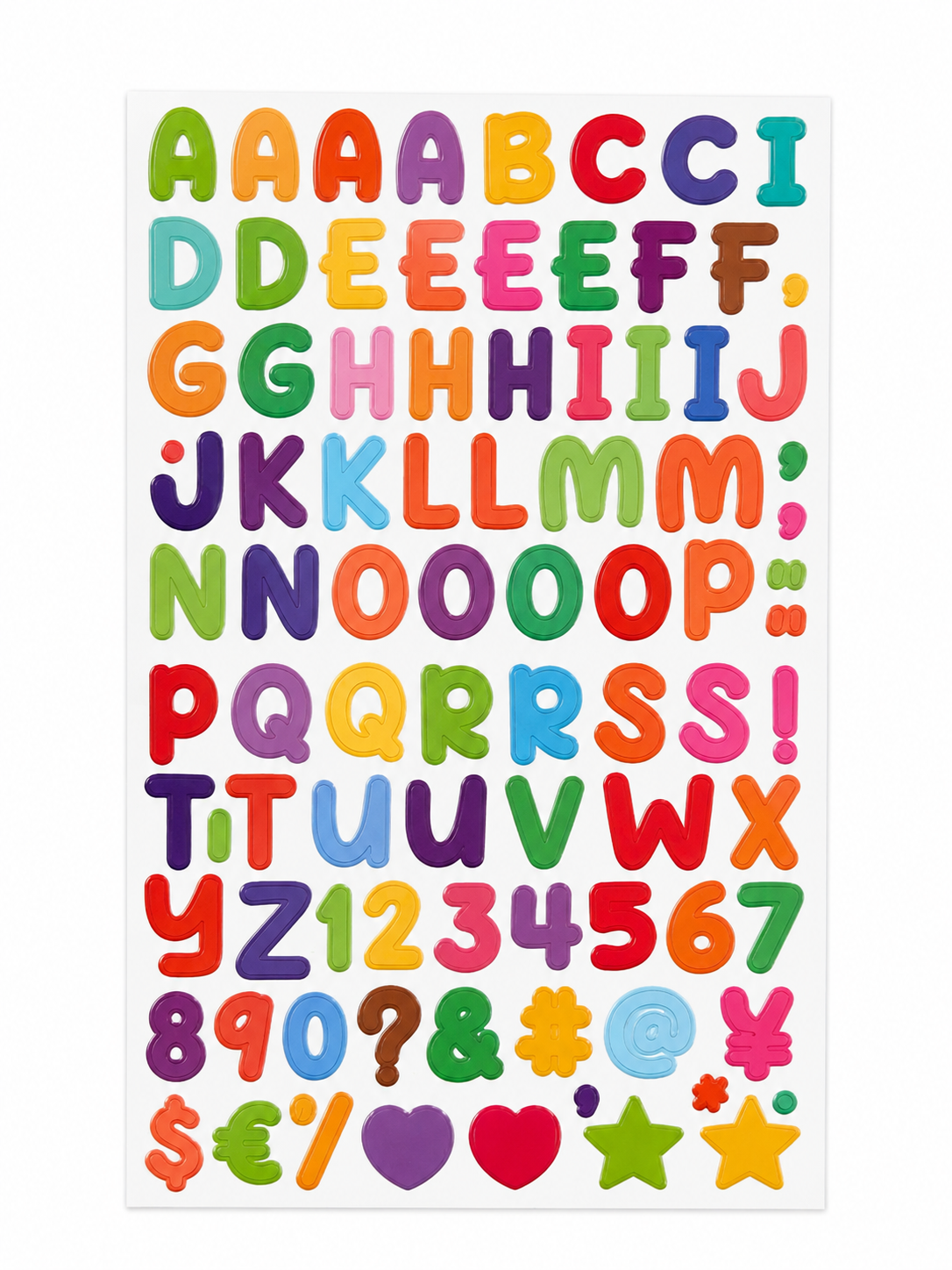 Alphabet & Numbers Sticker Sheet