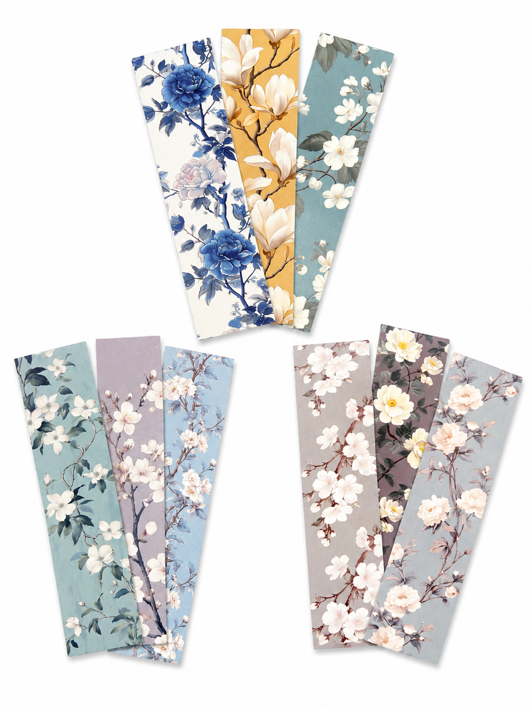 3 Pack Floral Boomarks